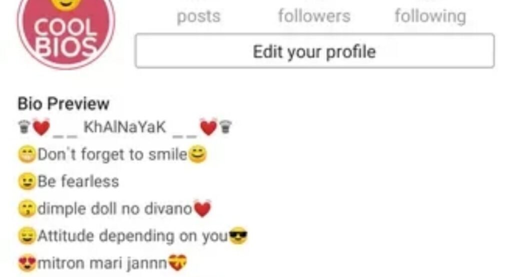instagram girls bio